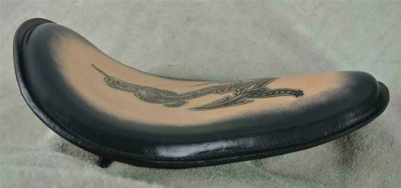 11x14 Pirate Anchor Tattoo Spring Solo Seat Chopper Harley Sportster Blk Frame