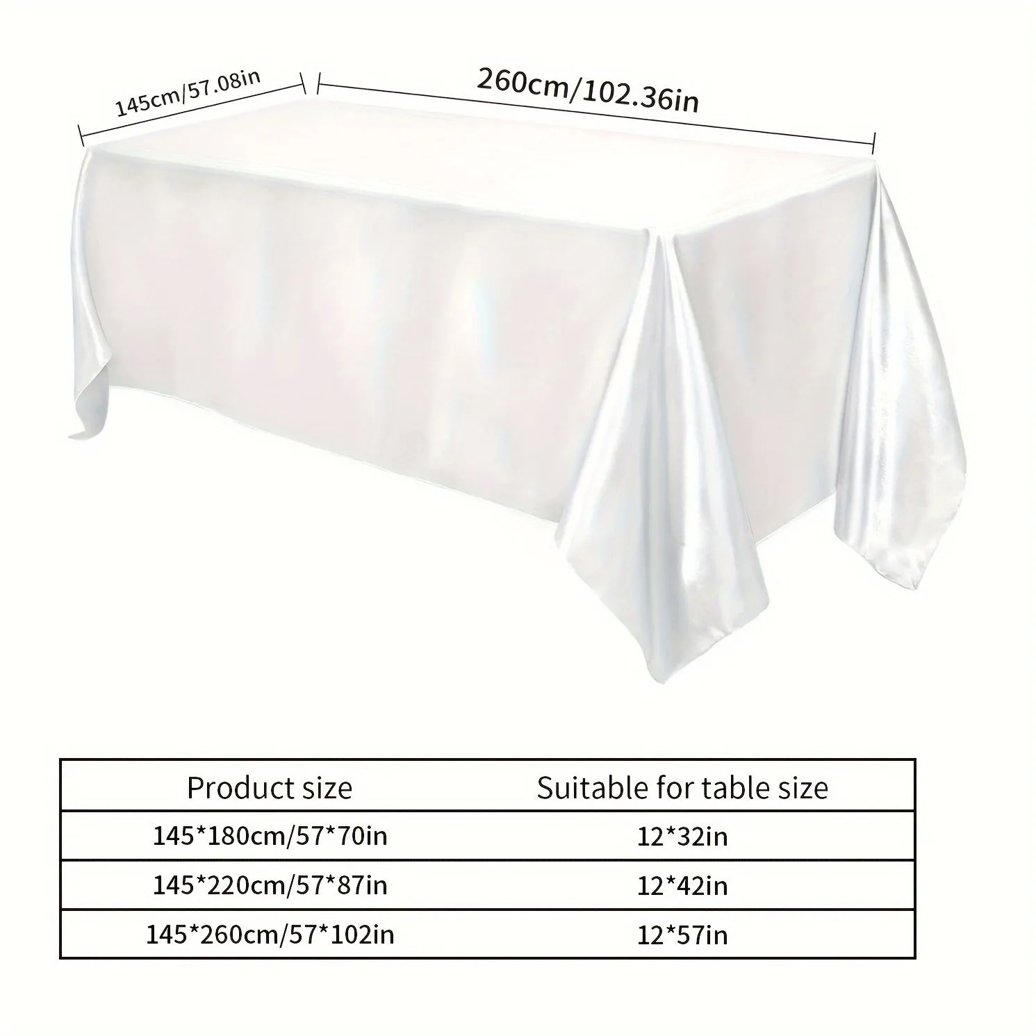 1pc Luxury Polyester Rectangle Tablecloth - Waterproof and Oil-Proof Satin Tablecover for Picnic, Holiday Party, Home Decor, Camping, and Wedding Banquet - Easy to Clean, Stain Resistant, and Durable Table Cloth with Simple Style Design