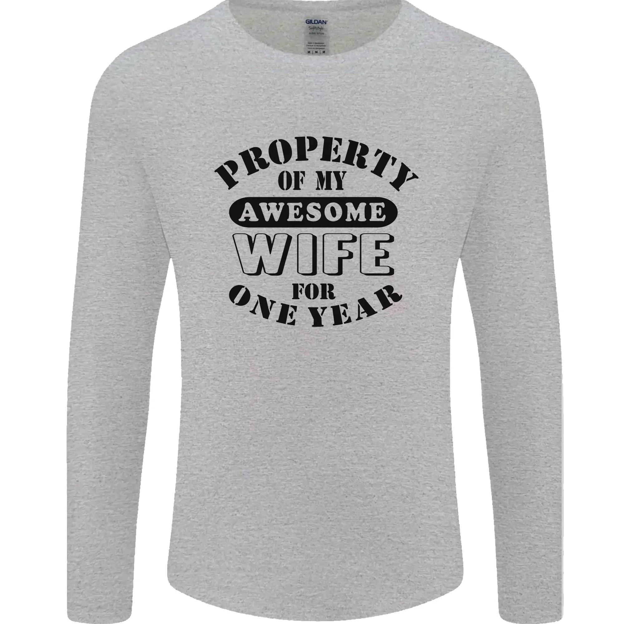 1st Wedding Anniversary 1 Year Funny Wife Mens Long Sleeve T-Shirt