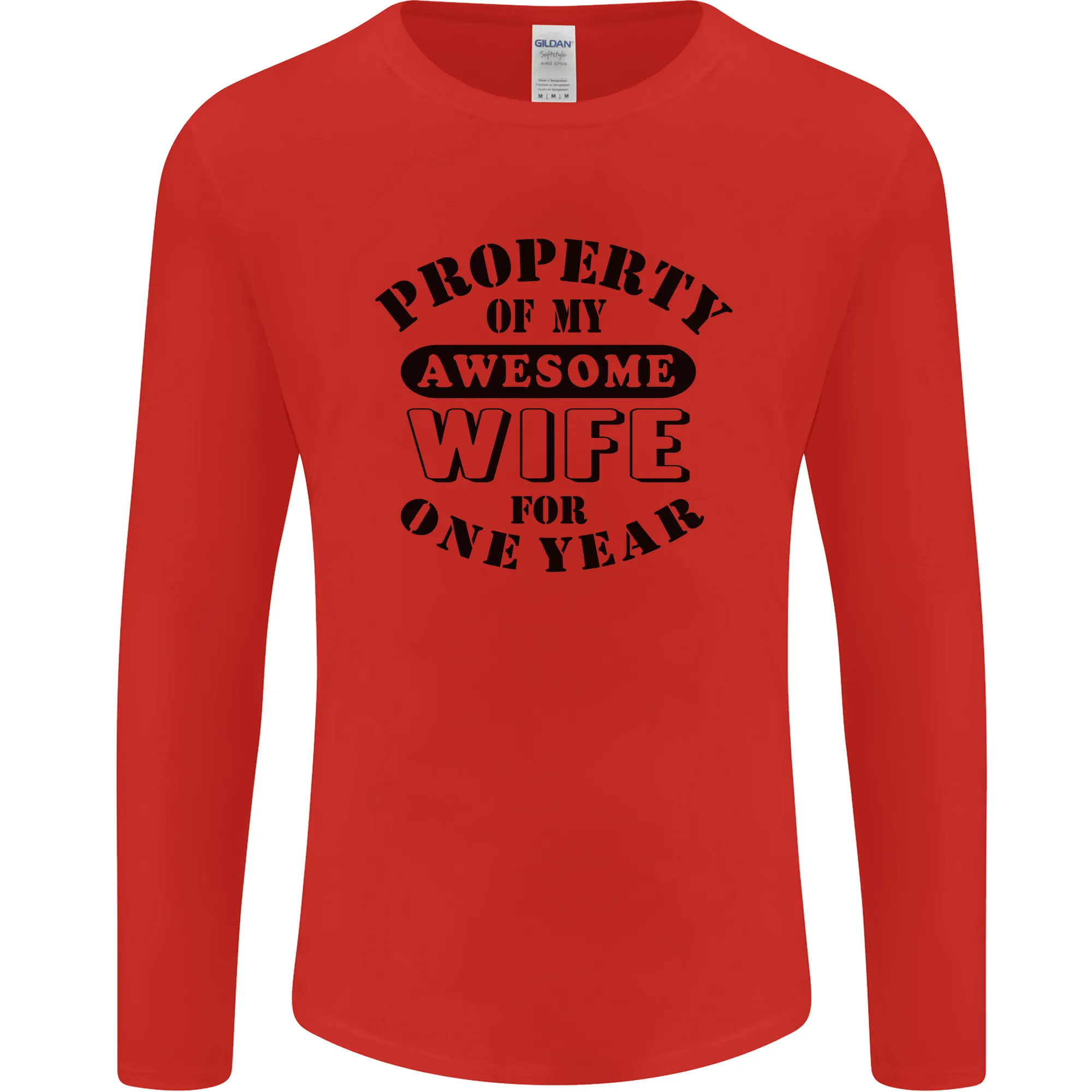 1st Wedding Anniversary 1 Year Funny Wife Mens Long Sleeve T-Shirt