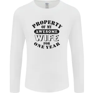 1st Wedding Anniversary 1 Year Funny Wife Mens Long Sleeve T-Shirt