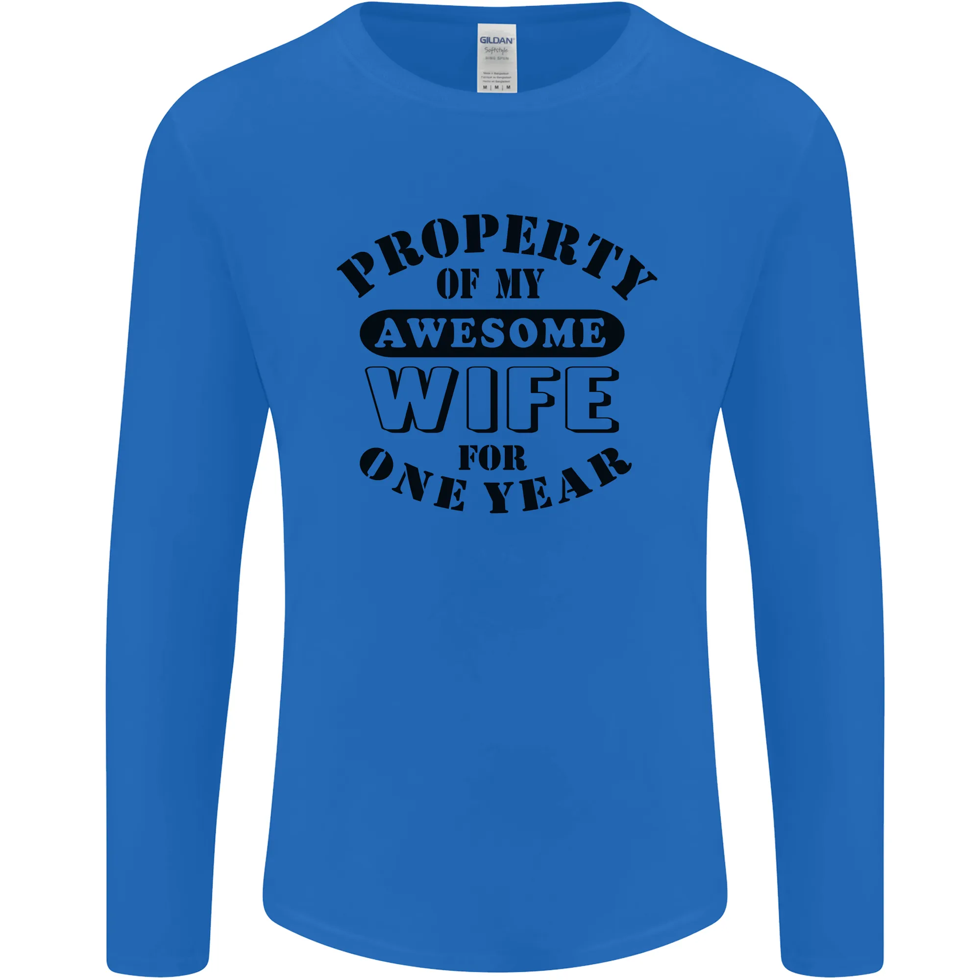 1st Wedding Anniversary 1 Year Funny Wife Mens Long Sleeve T-Shirt