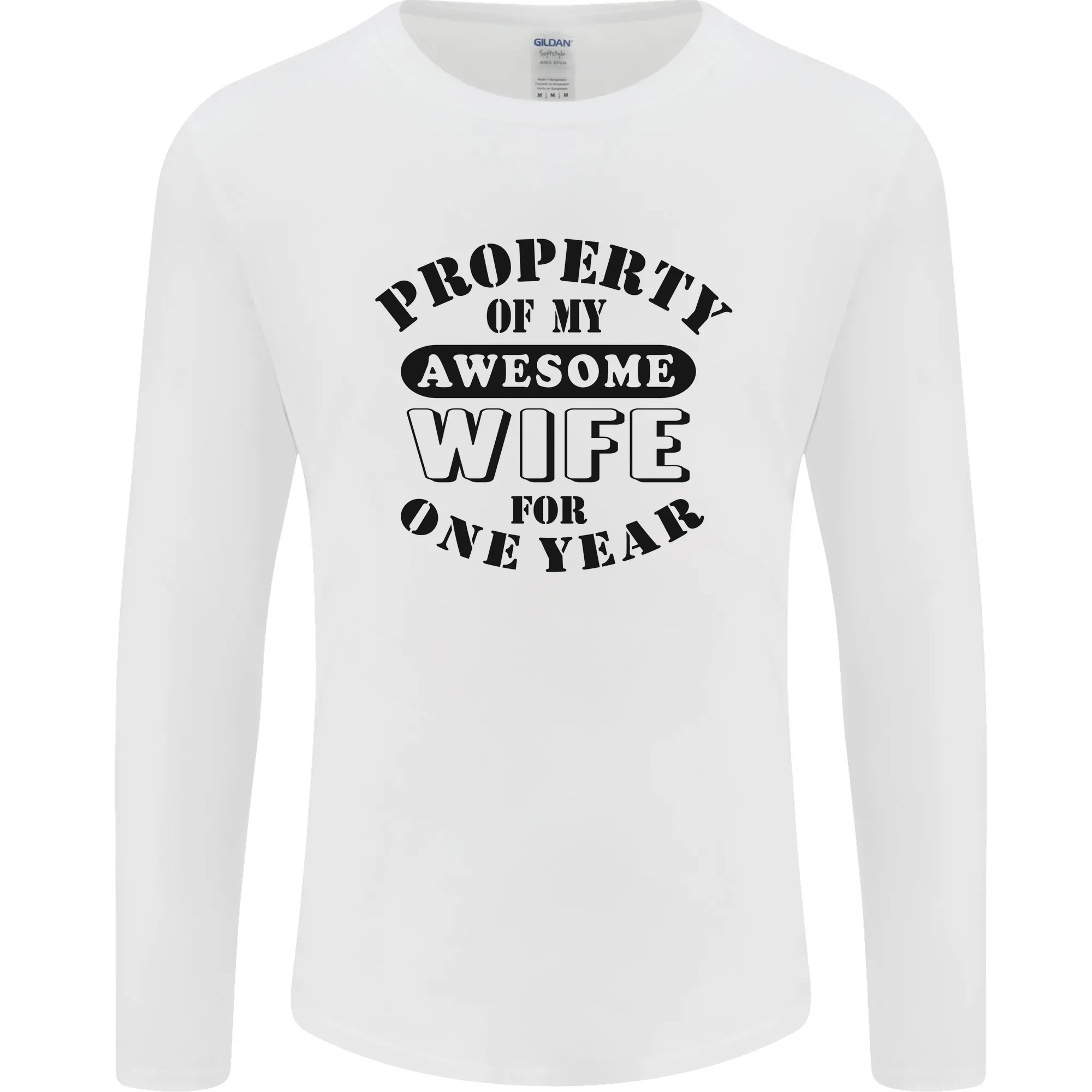 1st Wedding Anniversary 1 Year Funny Wife Mens Long Sleeve T-Shirt