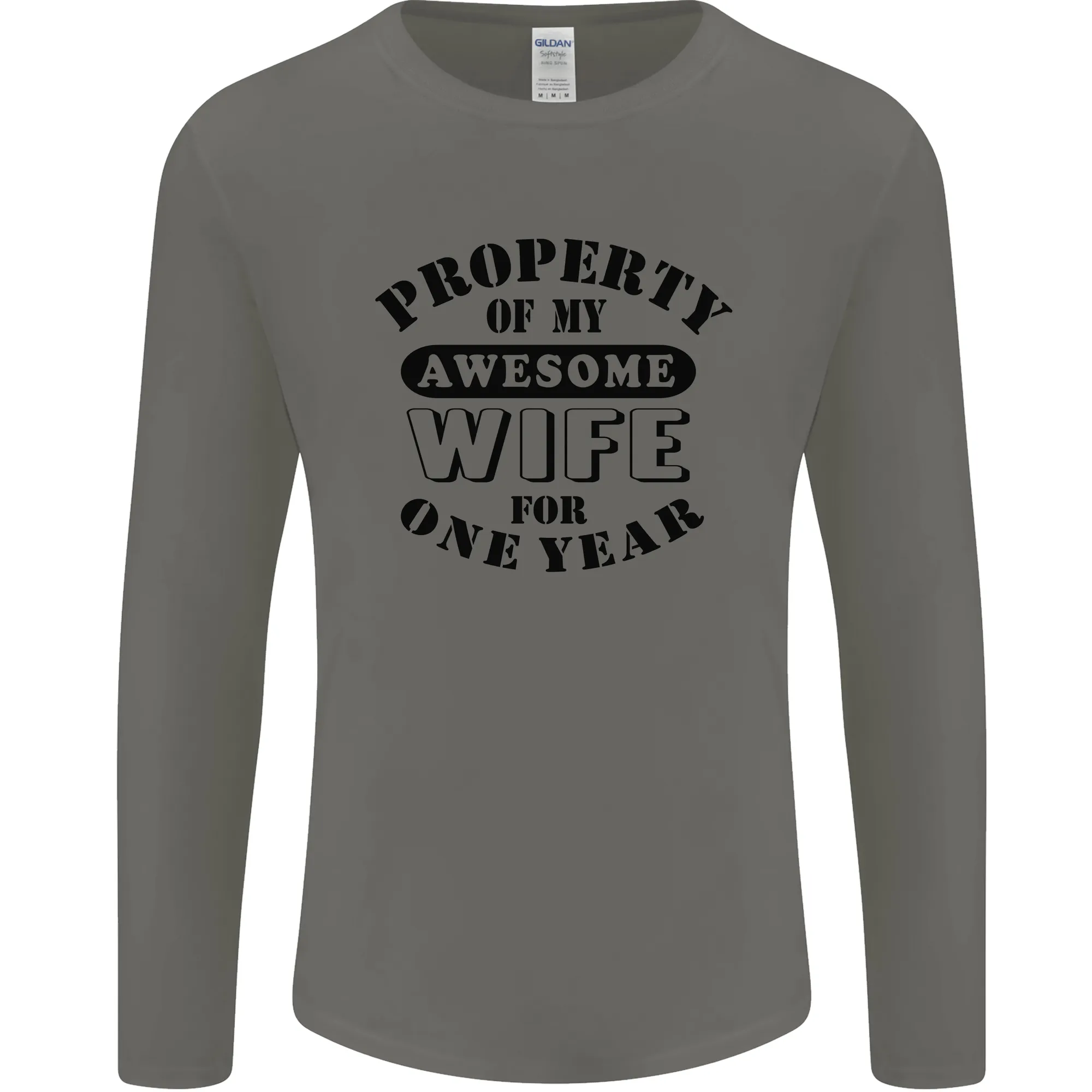 1st Wedding Anniversary 1 Year Funny Wife Mens Long Sleeve T-Shirt