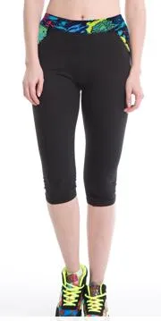 2017 Yomsong Floral Printing Capris Leggings Lady's  Casual Stretched Pants  Elastic Cropped Leggings  Women  Legging RL156