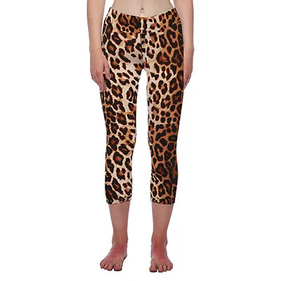 2017 Yomsong Floral Printing Capris Leggings Lady's  Casual Stretched Pants  Elastic Cropped Leggings  Women  Legging RL156