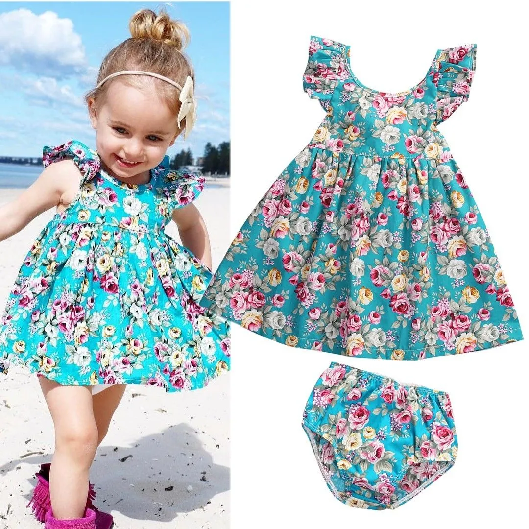 2pc Baby and Toddlers Floral Dress with Shorts