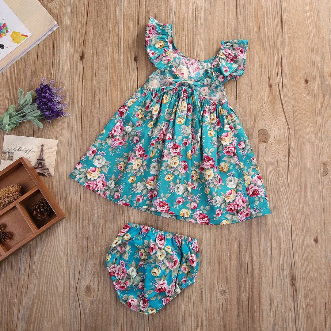 2pc Baby and Toddlers Floral Dress with Shorts