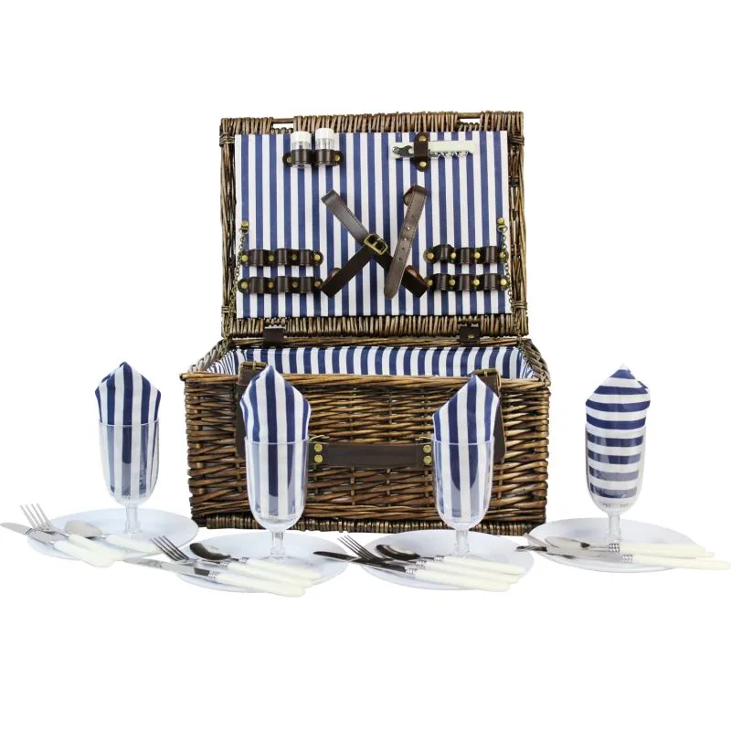 4 Person Picnic Hamper Navy Blue