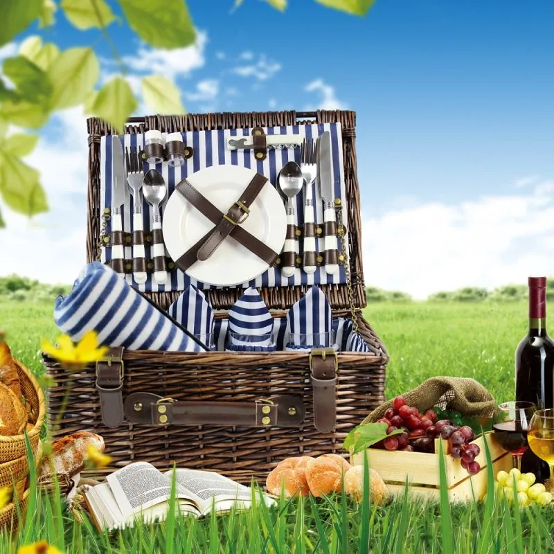 4 Person Picnic Hamper Navy Blue
