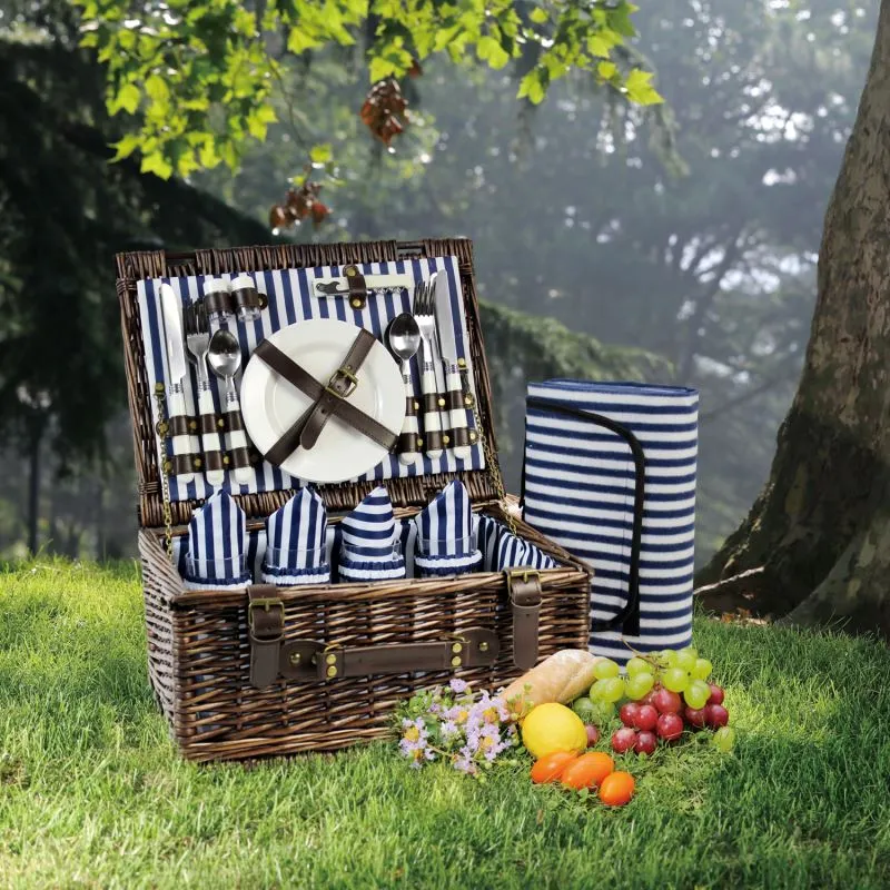 4 Person Picnic Hamper Navy Blue