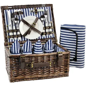 4 Person Picnic Hamper Navy Blue