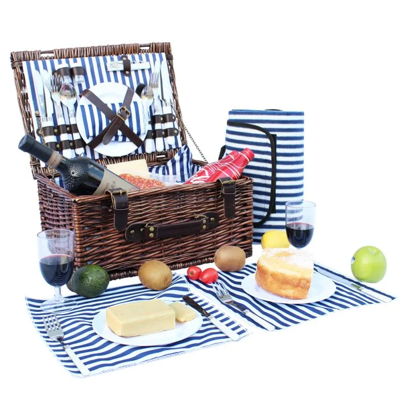 4 Person Picnic Hamper Navy Blue