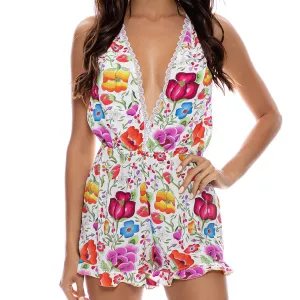 AMOR Y PLAYA - Deep V Short Romper