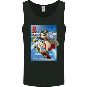Anime Skater Girl Skateboard Skateboarding Mens Vest Tank Top
