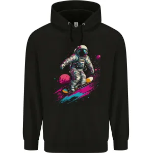 Astro Skater Astronaut Skateboarding Space Mens 80% Cotton Hoodie