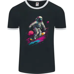 Astro Skater Astronaut Skateboarding Space Mens Ringer T-Shirt FotL