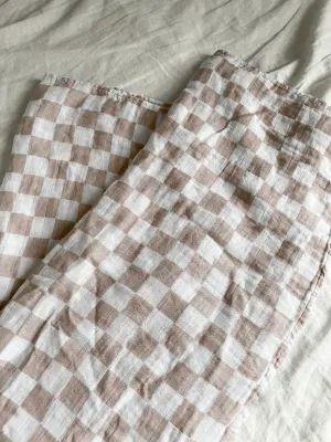 Baby Tan Checkered Board Swaddle