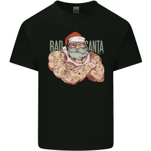 Bad Santa Christmas Tattoo Xmas Biker Gym Mens Light Cotton T-Shirt