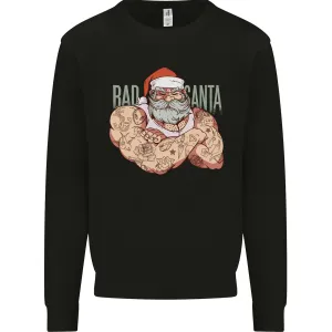 Bad Santa Christmas Tattoo Xmas Biker Gym Mens Sweatshirt Jumper