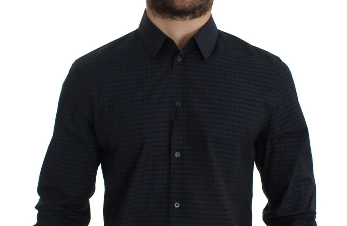 Black Checkered Slim Fit GOLD Casual Shirt