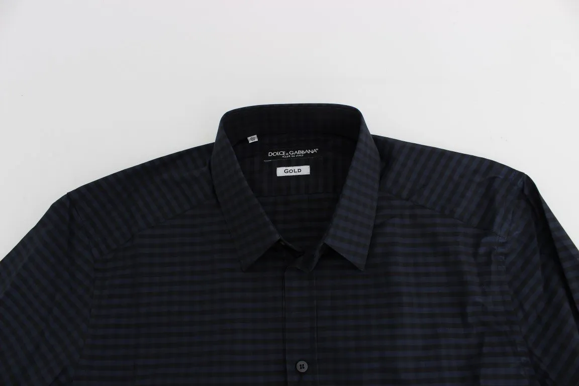 Black Checkered Slim Fit GOLD Casual Shirt