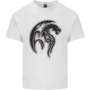 Black Tribal Tattoo Style Dragon Mens Light Cotton T-Shirt