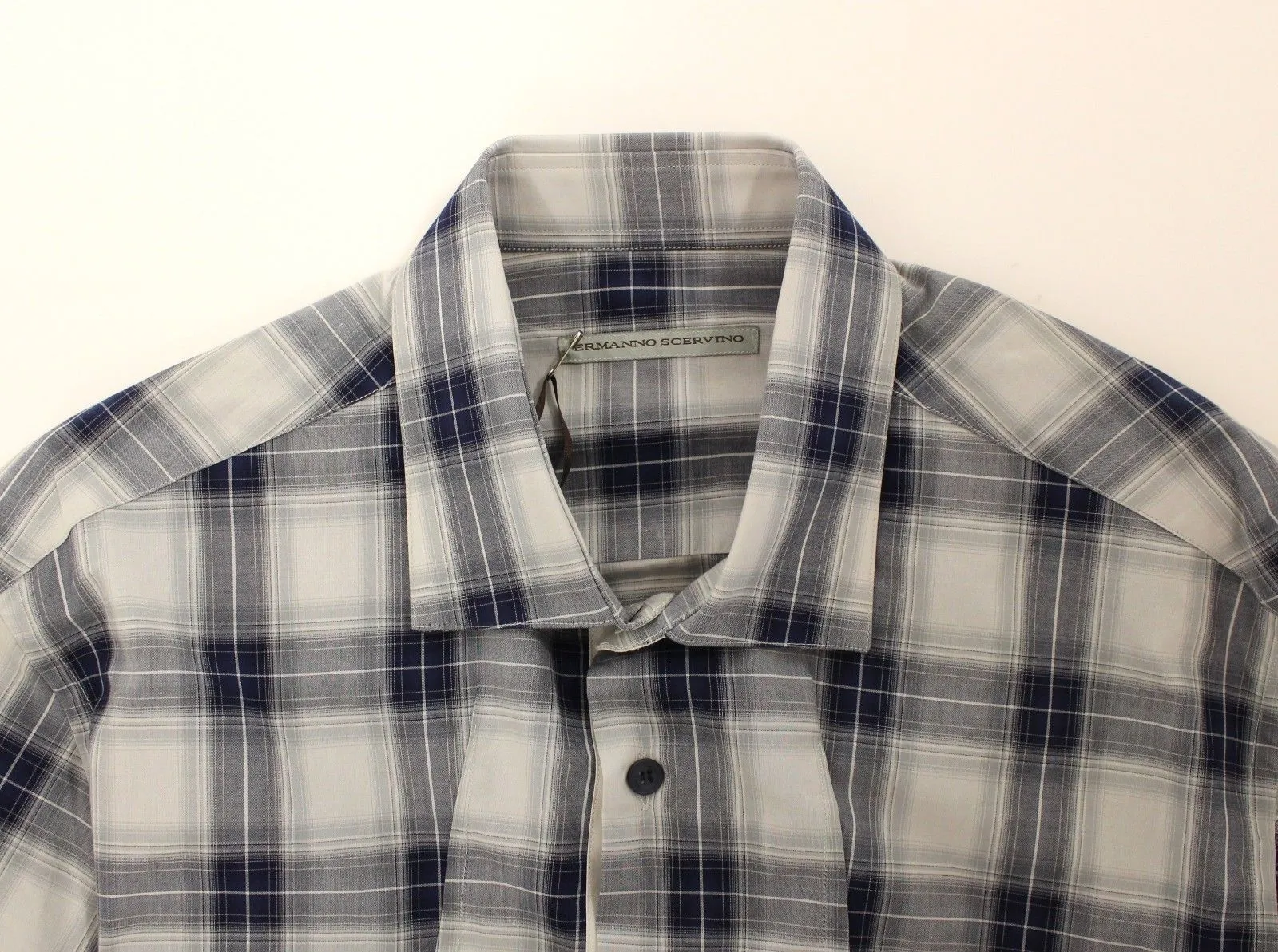 Blue Checkered Cotton Casual Shirt Top