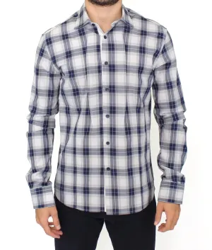 Blue Checkered Cotton Casual Shirt Top