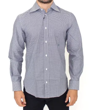Blue checkered cotton shirt