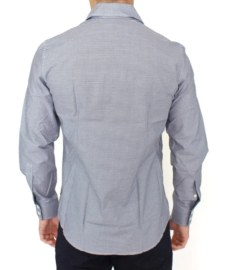 Blue checkered cotton shirt