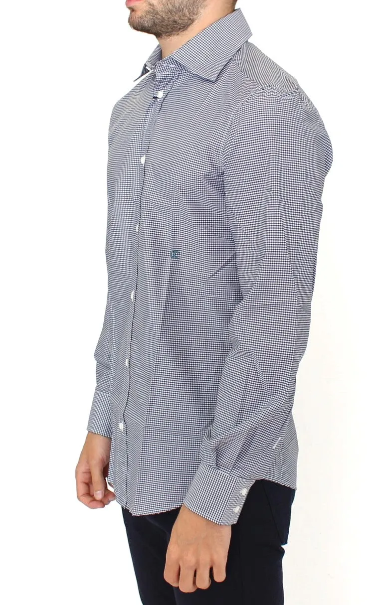 Blue checkered cotton shirt