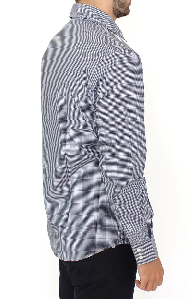 Blue checkered cotton shirt