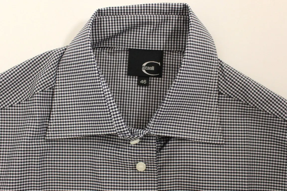 Blue checkered cotton shirt