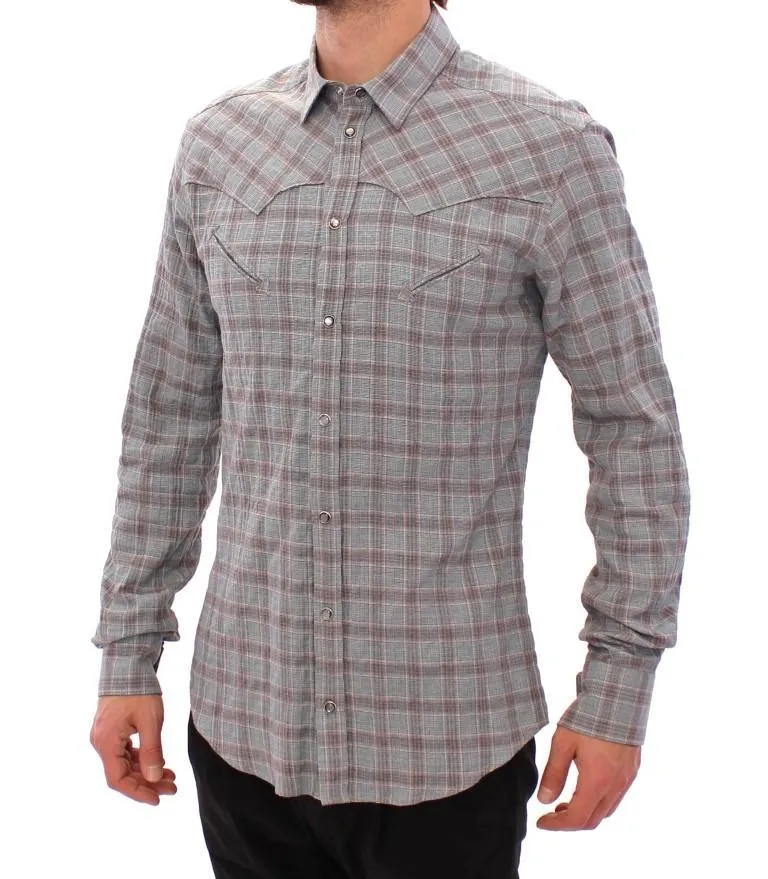 Blue Checkered SICILIA Regular Casual Shirt