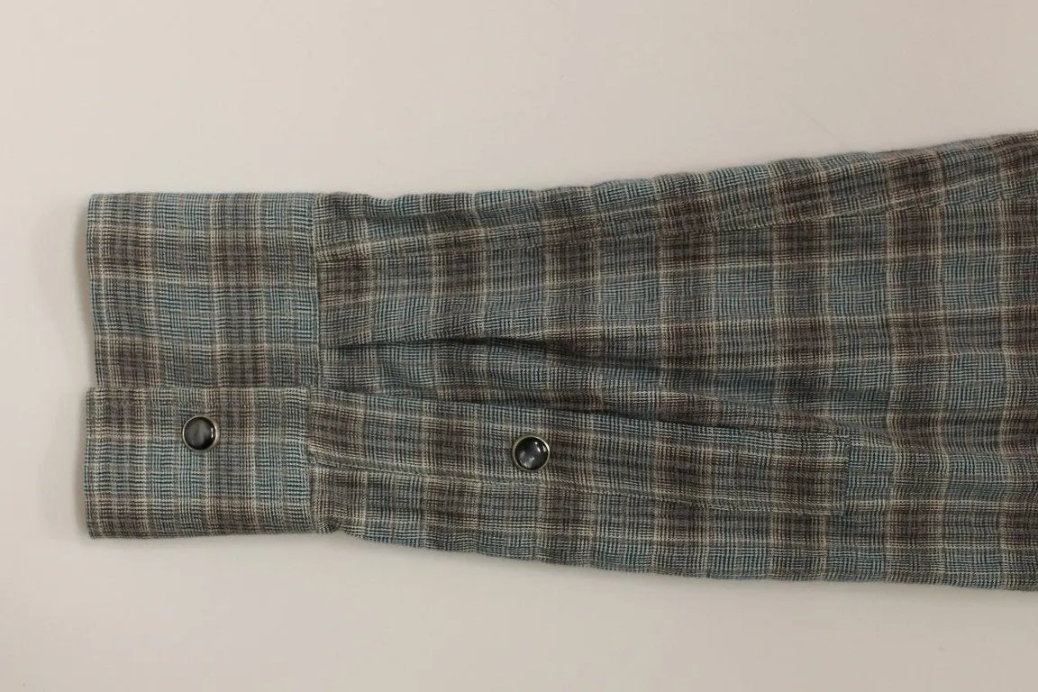 Blue Checkered SICILIA Regular Casual Shirt