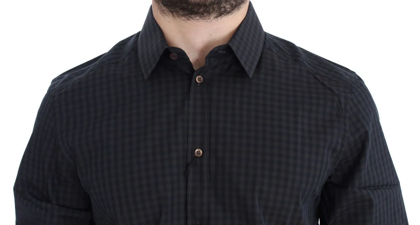 Blue Checkered Slim Fit GOLD Casual Shirt