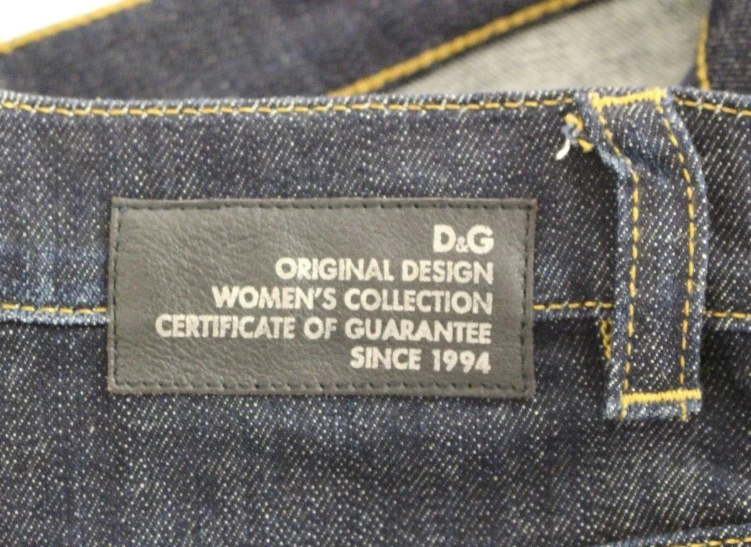Blue Cotton Logo Baggy Fit Jeans Pants