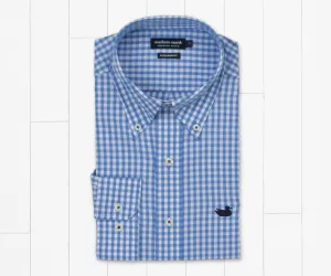 Brentwood Gingham Performance Dress Shirt- Royal Blue
