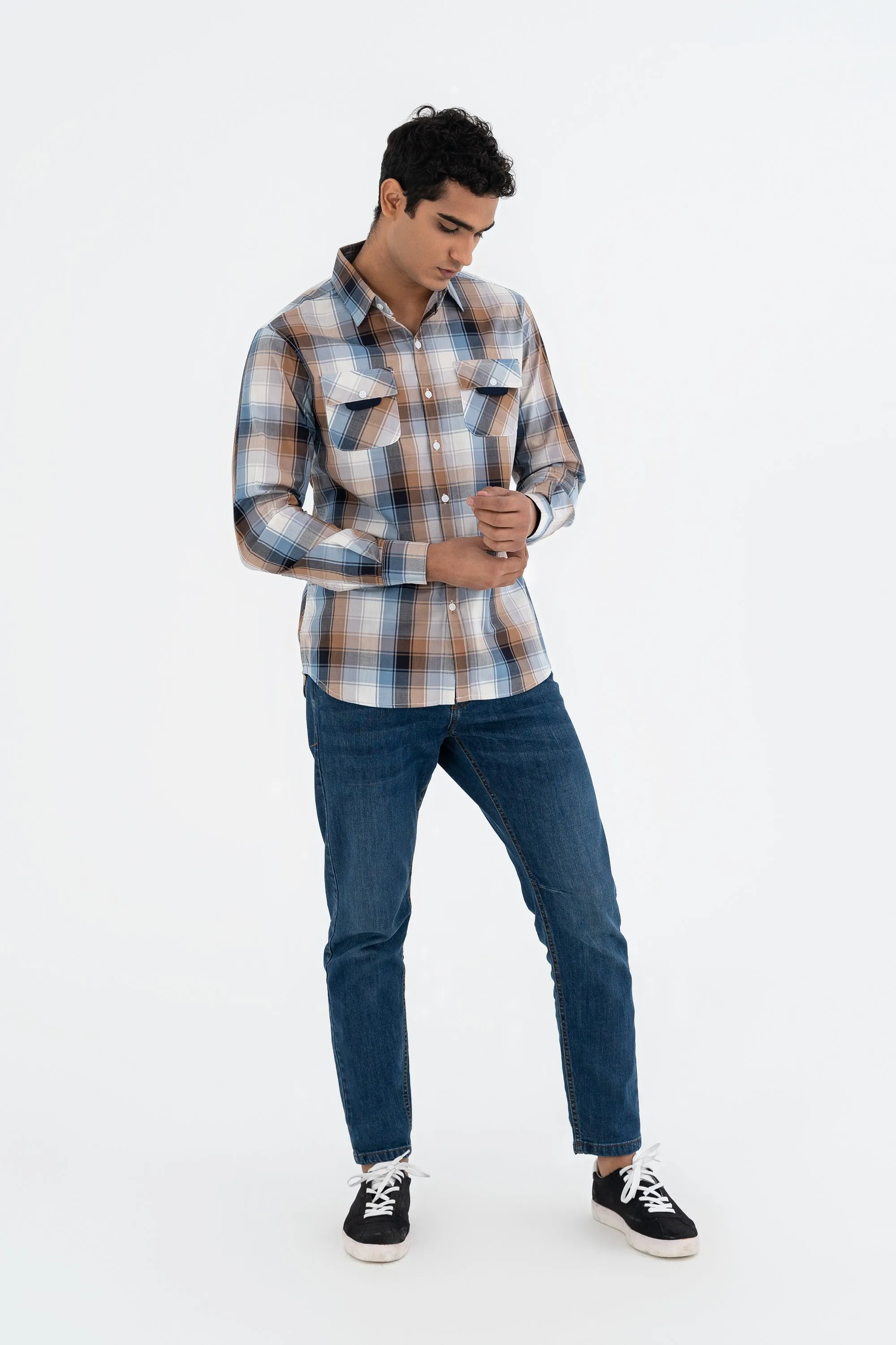 Brown Checkered Shirt