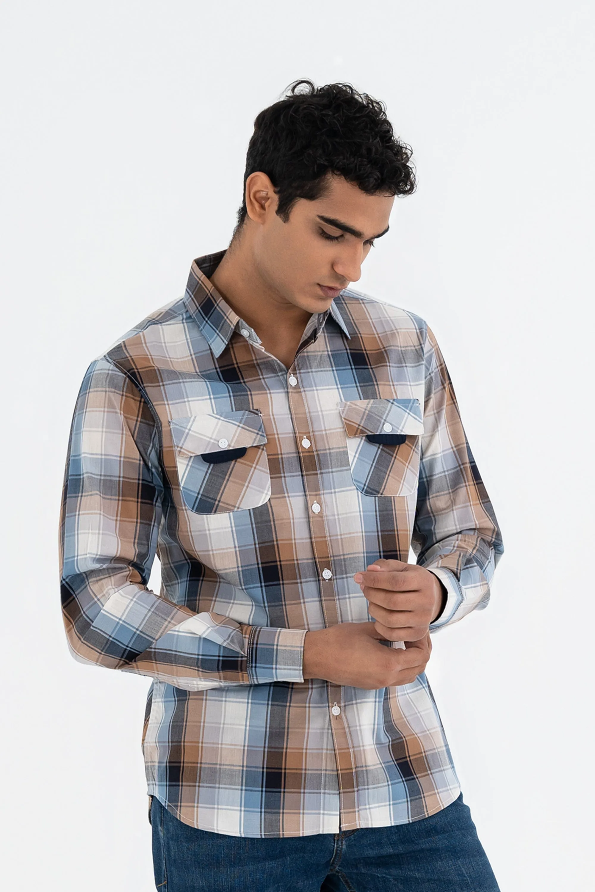 Brown Checkered Shirt