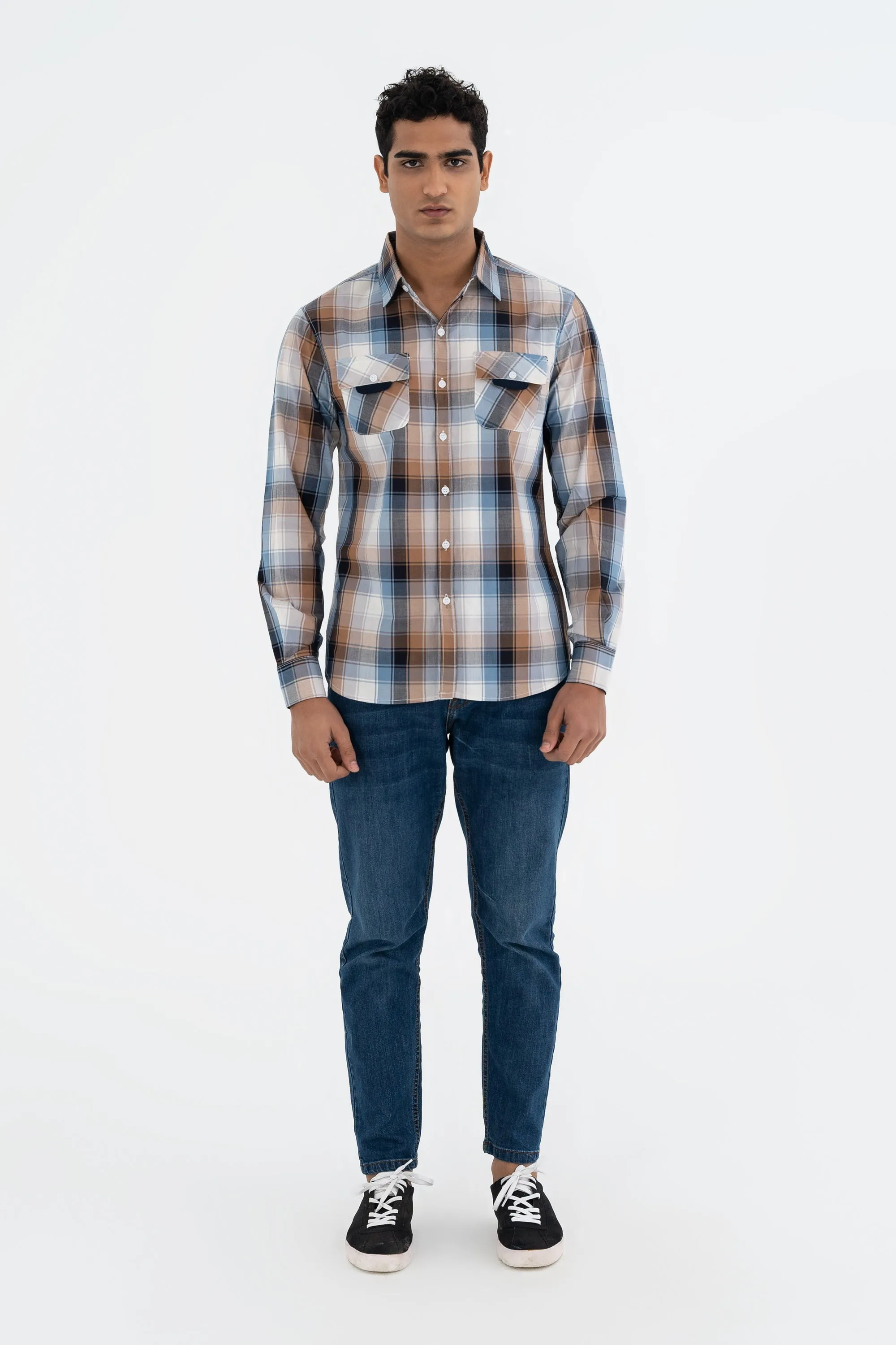 Brown Checkered Shirt
