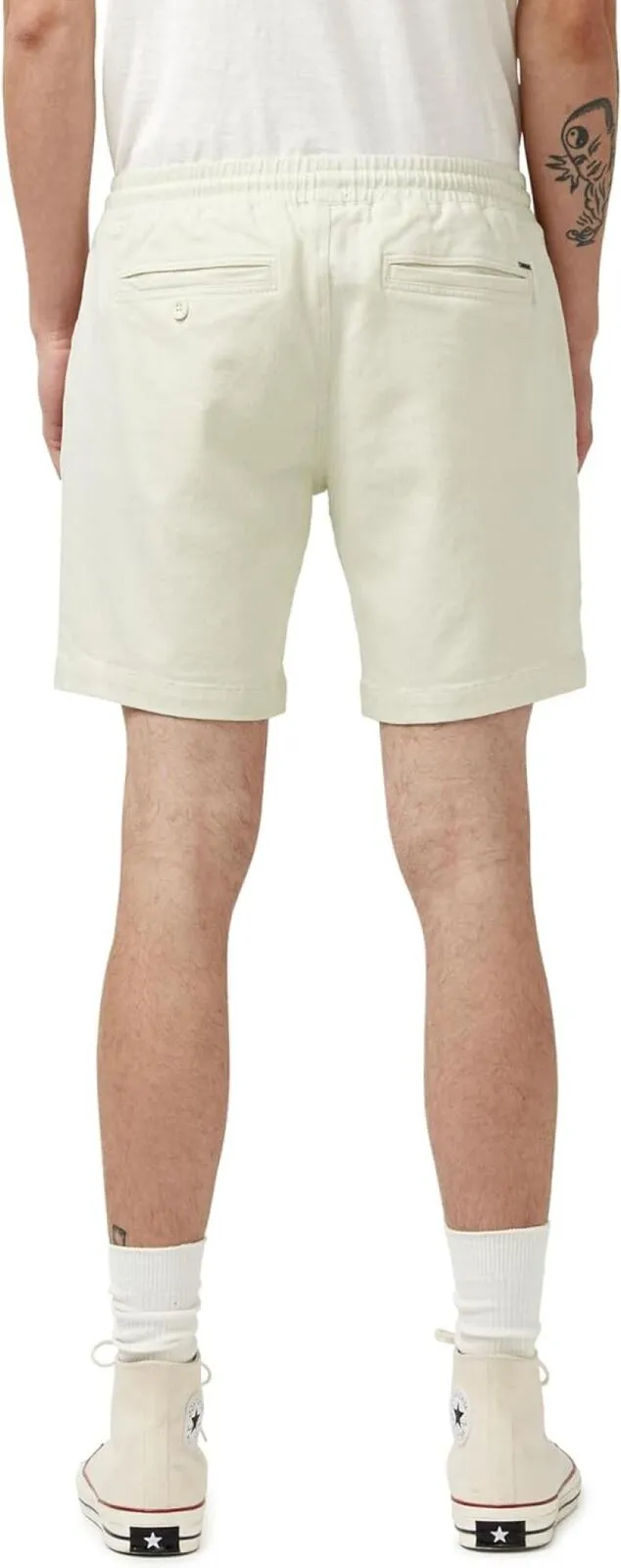 Buffalo David Bitton Men's Higgers Cotton Twill Blend Shorts Milk Off White 40