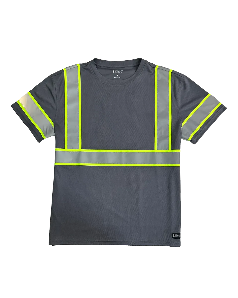 Buffalo Outdoors® Workwear Grey Short Sleeve Safety T-Shirt