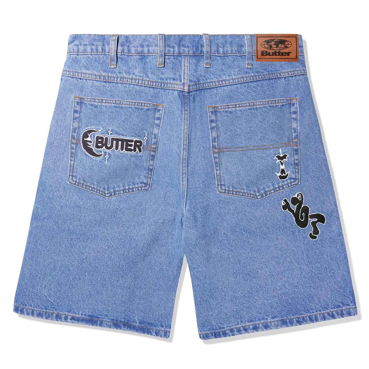 Butter Goods - Critter Baggy Denim Shorts Washed Indigo