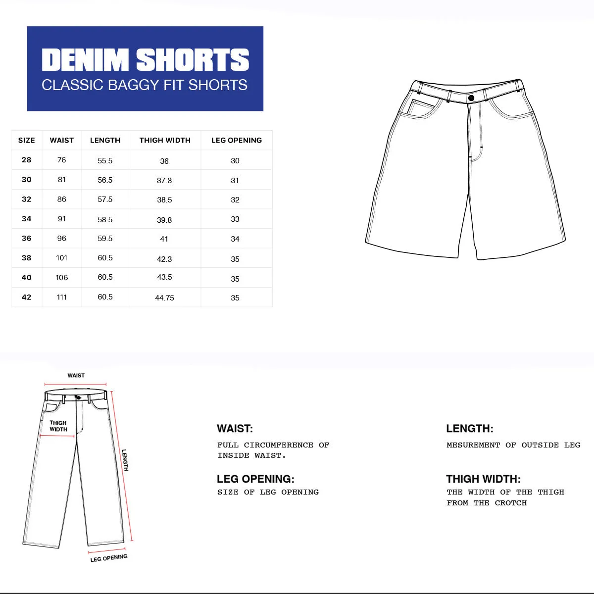 Butter Goods - Critter Baggy Denim Shorts Washed Indigo