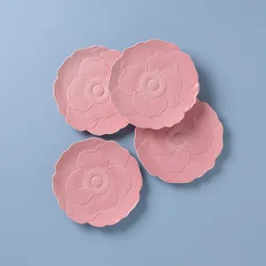 Butterfly Meadow Floral S/4 Accent Plates - Pink