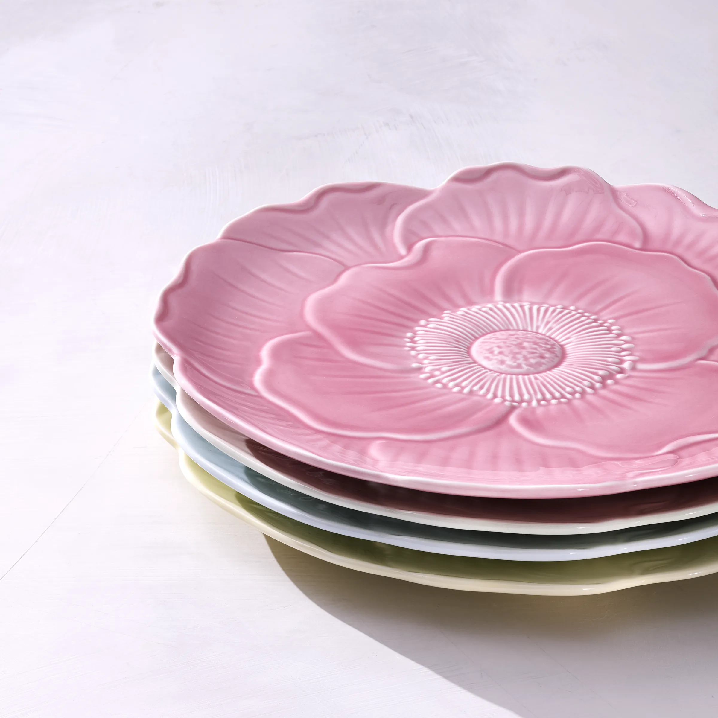 Butterfly Meadow Floral S/4 Accent Plates - Pink