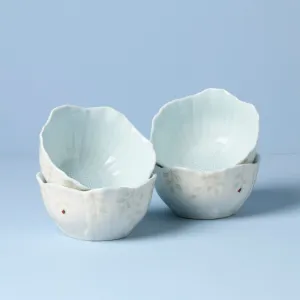 Butterfly Meadow Floral S/4 Dessert Bowls - Blue