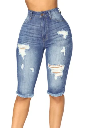 Cali Destroyed Bermuda Shorts Plus